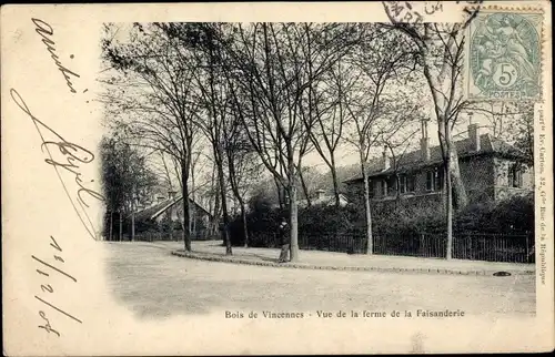 Ak Paris XII Bois de Vincennes, Blick auf den Bauernhof Faisanderie
