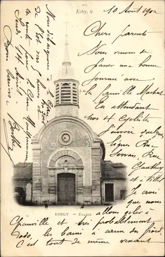 Ak Esbly Seine et Marne, Kirche
