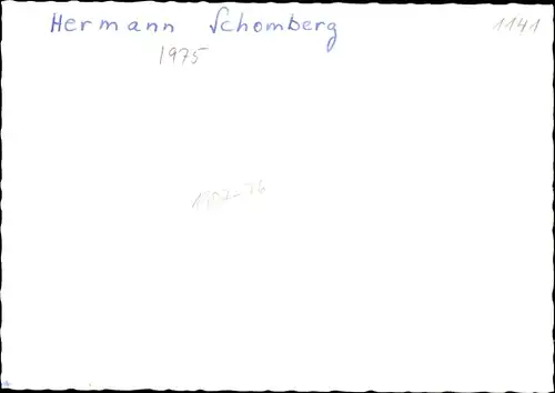 Autogrammkarte Schauspieler Hermann Schomberg, Portrait, Autogramm