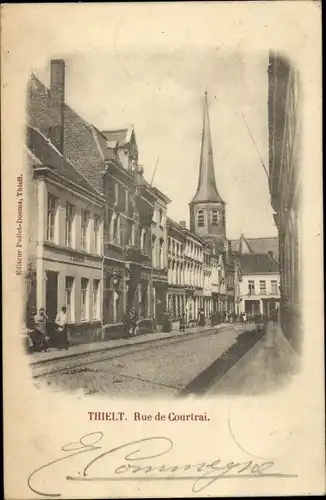 Ak Thalten Tielt Westflandern, Rue de Kortrijk