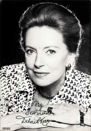 Foto Schauspielerin Deborah Kerr, Portrait, Autogramm