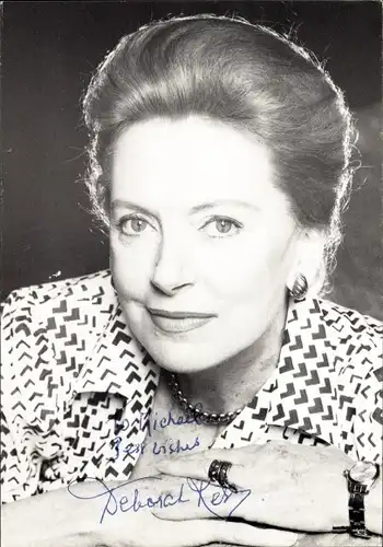 Foto Schauspielerin Deborah Kerr, Portrait, Autogramm