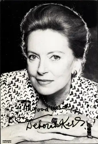 Foto Schauspielerin Deborah Kerr, Portrait, Autogramm