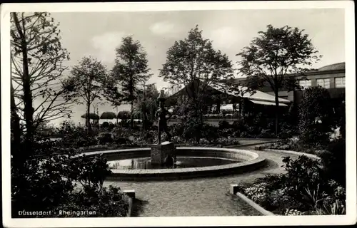 Ak Düsseldorf am Rhein, Rheingarten, Brunnen