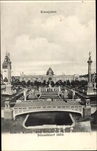 Ak Düsseldorf am Rhein, Kunstpalast, Internationale Kunst- und Große Gartenbauausstellung 1904