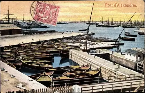 Ak Alexandria Ägypten, vue générale du Port d'Alexandrie