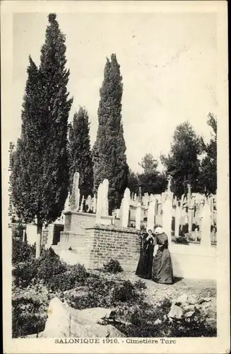 Ak Thessaloniki Griechenland, Türkischer Friedhof 1916