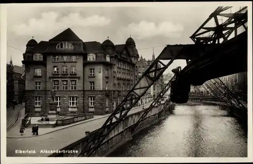 Ak Elberfeld Wuppertal, Schwebebahn, Alexanderbrücke