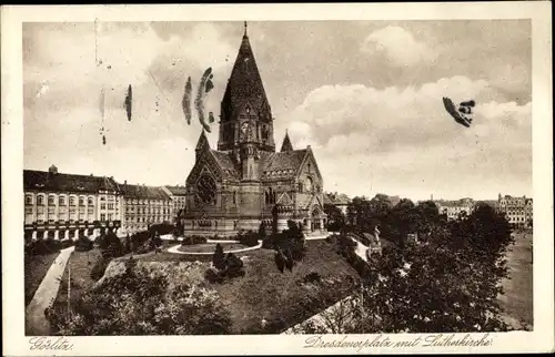 Ak Görlitz in der Lausitz, Dresdenerplatz, Lutherkirche