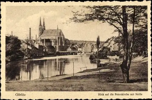 Ak Görlitz in der Lausitz, Neiße, Peterskirche