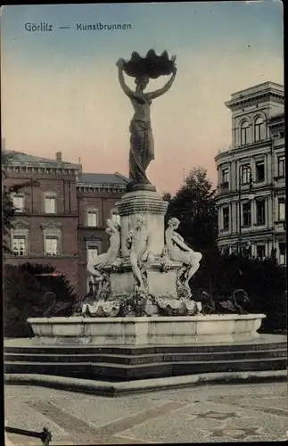 Ak Görlitz in der Lausitz, Kunstbrunnen