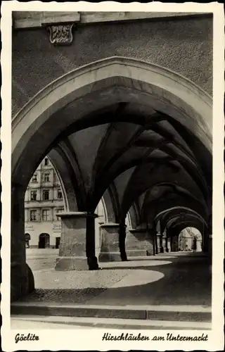 Ak Görlitz in der Lausitz, Hirschläuben am Untermarkt