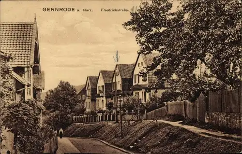 Ak Gernrode Quedlinburg im Harz, Friedrichstraße, Wohnhäuser