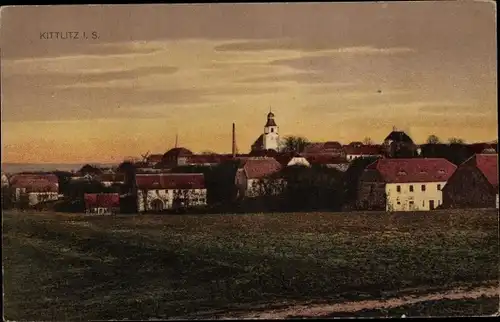 Ak Kittlitz Löbau in Sachsen, Kirche und Wohnhäuser, Ortsansicht