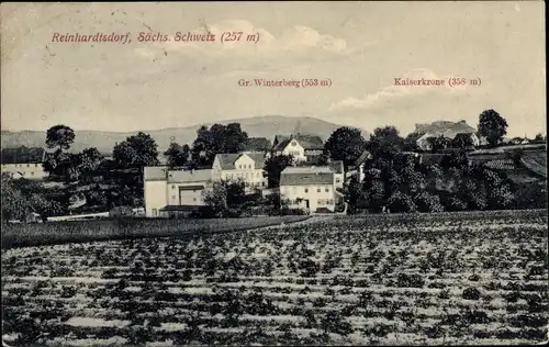 Ak Reinhardtsdorf Schöna Sächsische Schweiz, Panorama, Gr. Winterberg, Kaiserkrone