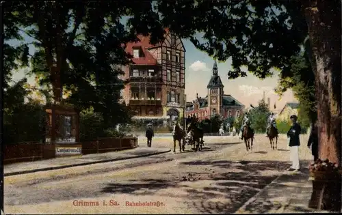 Ak Grimma in Sachsen, Bahnhofstraße