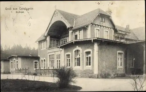 Ak Carolagrün Auerbach im Vogtland, Südfront, Loggia