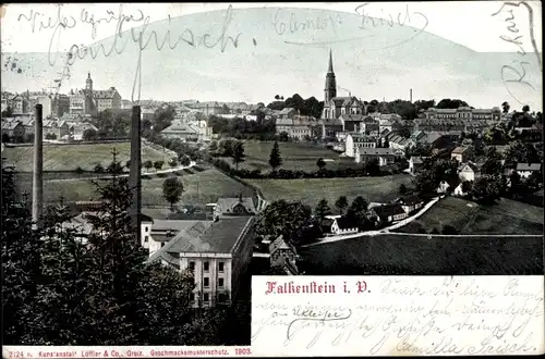 Ak Falkenstein im Vogtland, Gesamtansicht