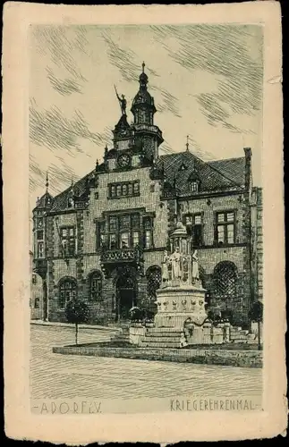 Künstler Ak Adorf im Vogtland, Kriegerdenkmal