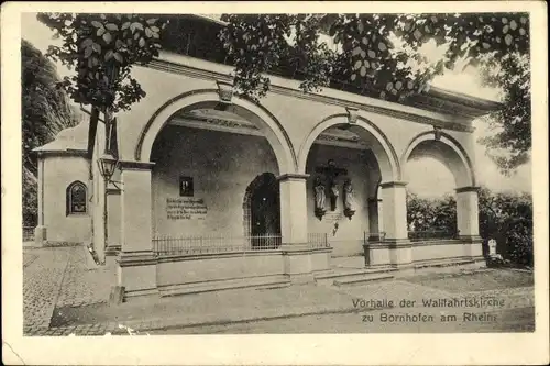 Ak Bornhofen am Rhein, Vorhalle der Wallfahrtskirche