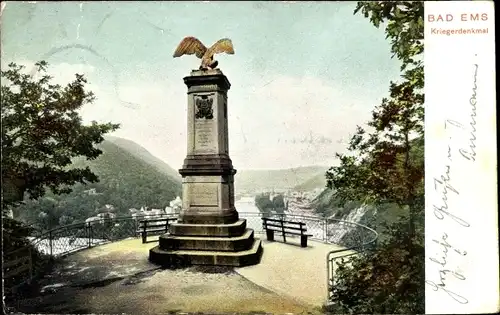 Ak Bad Ems Pfalz, Kriegerdenkmal