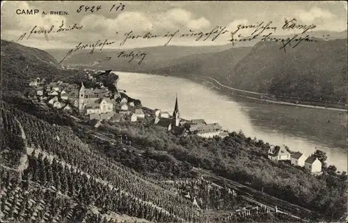 Ak Kamp Bornhofen am Rhein, Panorama