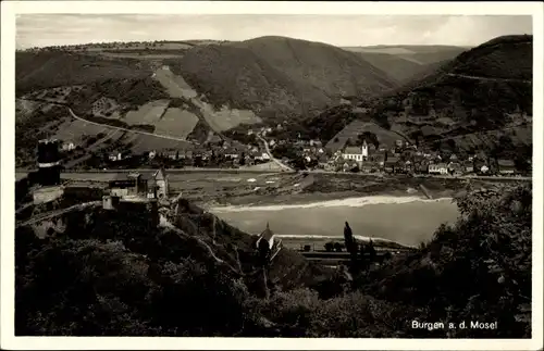 Ak Burgen an der Mosel, Panorama