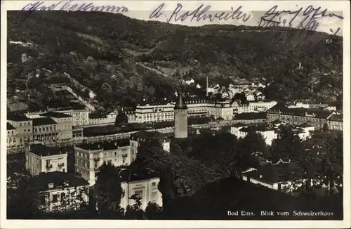 Ak Bad Ems an der Lahn, Gesamtansicht, Schweizerhaus