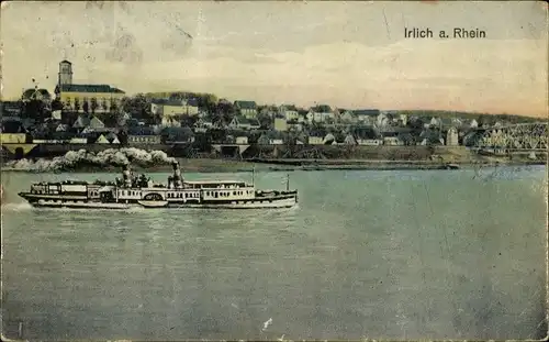 Ak Irlich Neuwied am Rhein, Dampfer