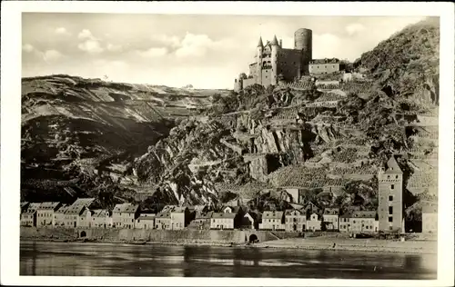 Ak Sankt Goarshausen am Rhein, Burg Katz