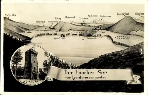 Ak Maria Laach Glees Eifel Rheinland Pfalz, Laacher See, Lydiaturm