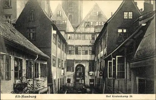 Ak Hamburg Mitte Altstadt, Hof Kraienkamp 26, Serie Alt Hamburg 2