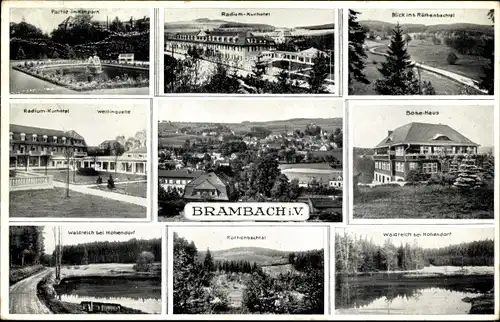 Ak Bad Brambach im Vogtland, Radiumbad, Kurhotel, Kurpark, Röthenbachtal, Bose Haus