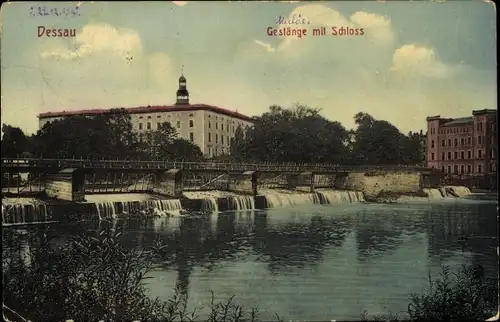 Ak Dessau in Sachsen Anhalt, Gestänge mit Schloss