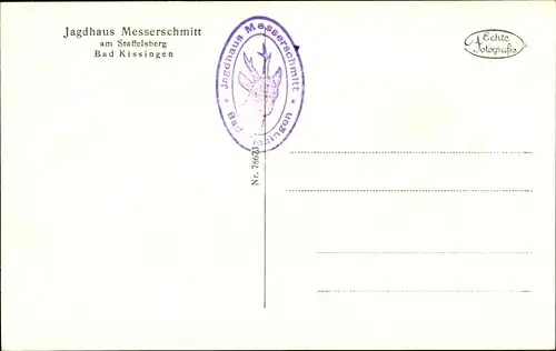 Ak Bad Kissingen Unterfranken Bayern, Jagdhaus Messerschmitt am Staffelsberg