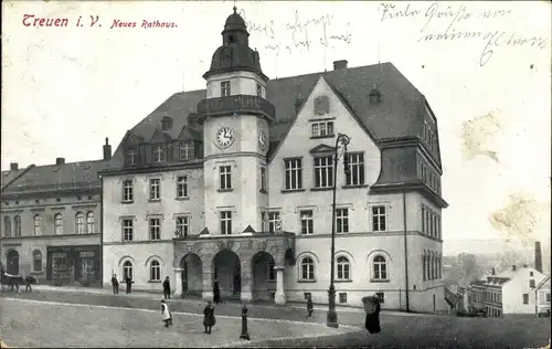 Ak Treuen im Vogtland Sachsen, Neues Rathaus, Außenansicht