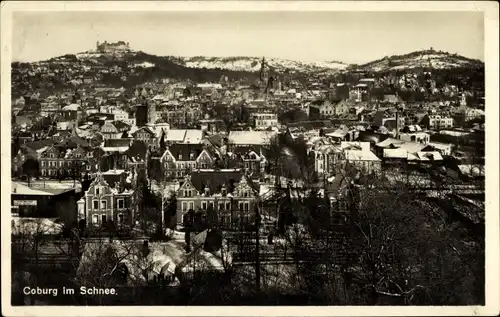 Ak Coburg in Oberfranken, Winteransicht