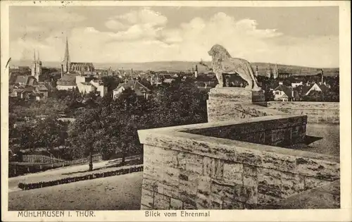 Ak Mühlhausen in Thüringen, Blick vom Ehrenmal, Panorama