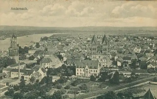 Ak Andernach am Rhein, Gesamtansicht, Dom