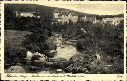 Ak Schierke Wernigerode im Harz, An der Bode, Haus Waldfrieden