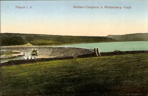 Ak Muldenberg Grünbach im Vogtland, Talsperre Muldenberg