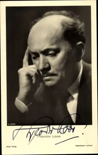 Ak Schauspieler Theodor Loos, Portrait, Autogramm