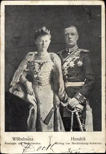 Ak Königin Wilhelmina der Niederlande, Prinz Heinrich, Portrait