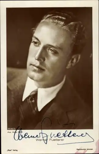 Ak Schauspieler Werner Fuetterer, Portrait, Autogramm