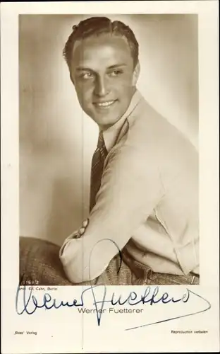 Ak Schauspieler Werner Fuetterer, Portrait, Autogramm