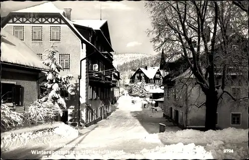 Ak Puchenstuben Niederösterreich, Wintersportplatz, Straßenpartie, Häuser