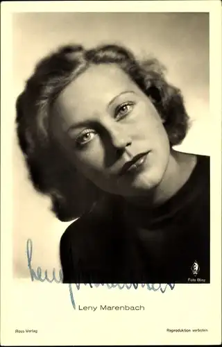 Ak Schauspielerin Leny Marenbach, Portrait, Autogramm