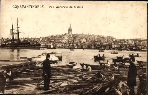 Ak Galata Konstantinopel Istanbul Türkiye, Gesamtansicht