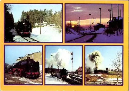 Ak Vogtlandrundfahrt, Traditionslokomotive 50 849 der DR, Thoßfell, Zwotental, Muldenberg, Schöneck