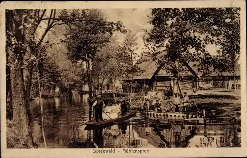 Ak Spreewald, Mühlenspree, Boot